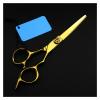 Shears for Hair Cutting 6 Inch Golden Barber Scissors, Barber Scissors, Hairdressing Scissors, Thinning Barber Scissors, Hairdresser's Scissors Hair Cutting Kit,Cutting-Q (Cutting Q) view 1