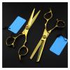 Shears for Hair Cutting 6 Inch Golden Barber Scissors, Barber Scissors, Hairdressing Scissors, Thinning Barber Scissors, Hairdresser's Scissors Hair Cutting Kit,Cutting-Q (Cutting Q) view 3