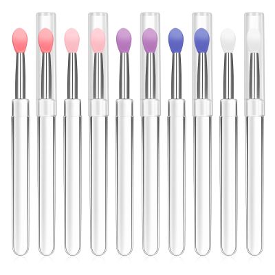 10Pcs Silicone Lip Mask Applicator Reusable Lip Balm Applicators Lipstick Brushes with Caps, Lips Gloss Brush, Lips Applicators