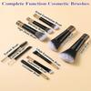 10 Pcs Mini Makeup Brush Travel Size Set With Brush Pouch, Portable Small Full Complete Function Cosmetic Brushes Kit for Women and Girls On the Go (Black) view 3