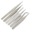 6pcs Less Steel Anti Static Tweezers Set Electronics PCB Repair Tool, Multifunctional Accessory For Home Use view 3