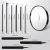 9 Pack Pimple Popper Tool Kit, 1Pack Magnifying Mirror Suction Cup, Blackhead Remover Tools, Quickly and Easily Removes Acne and Blackheads, Precision Eyebrow Tweezers for Facial Hair (Black) view 2