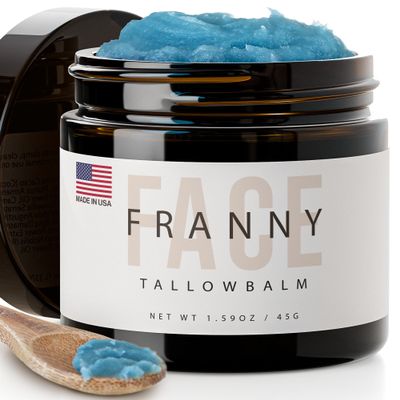 100% All Natural Grass Fed Beef Tallow for Skin & Face Moisturizer with Lavender, Jojoba & Blue Tansy - Made in USA Tallow Balm & Face Cream Lotion with Essential Oils for Daily Deep Nourishment 2oz