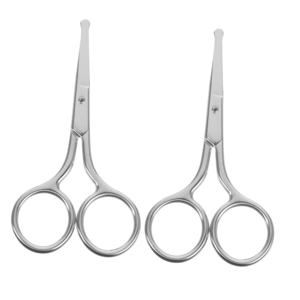 HAPINARY 2pcs Professional Stainless Steel Scissors for Nose Eyebrows Women Hair Scissors Beauty Tool