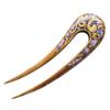 French Lilac Hair Pin, Handmade U Shaped Clip for Buns, Hair Fork Stick for Women, French Barrette Accessories, Celtic Wood Comb view 1