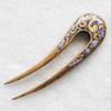 French Lilac Hair Pin, Handmade U Shaped Clip for Buns, Hair Fork Stick for Women, French Barrette Accessories, Celtic Wood Comb view 4