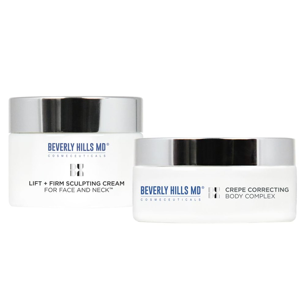 Beverly Hills MD's Face & Body Crepe Combo - Improve Appearance Aging Skin on the Face and Neck - Hydrate, Plump, Firm, Tone & Lift