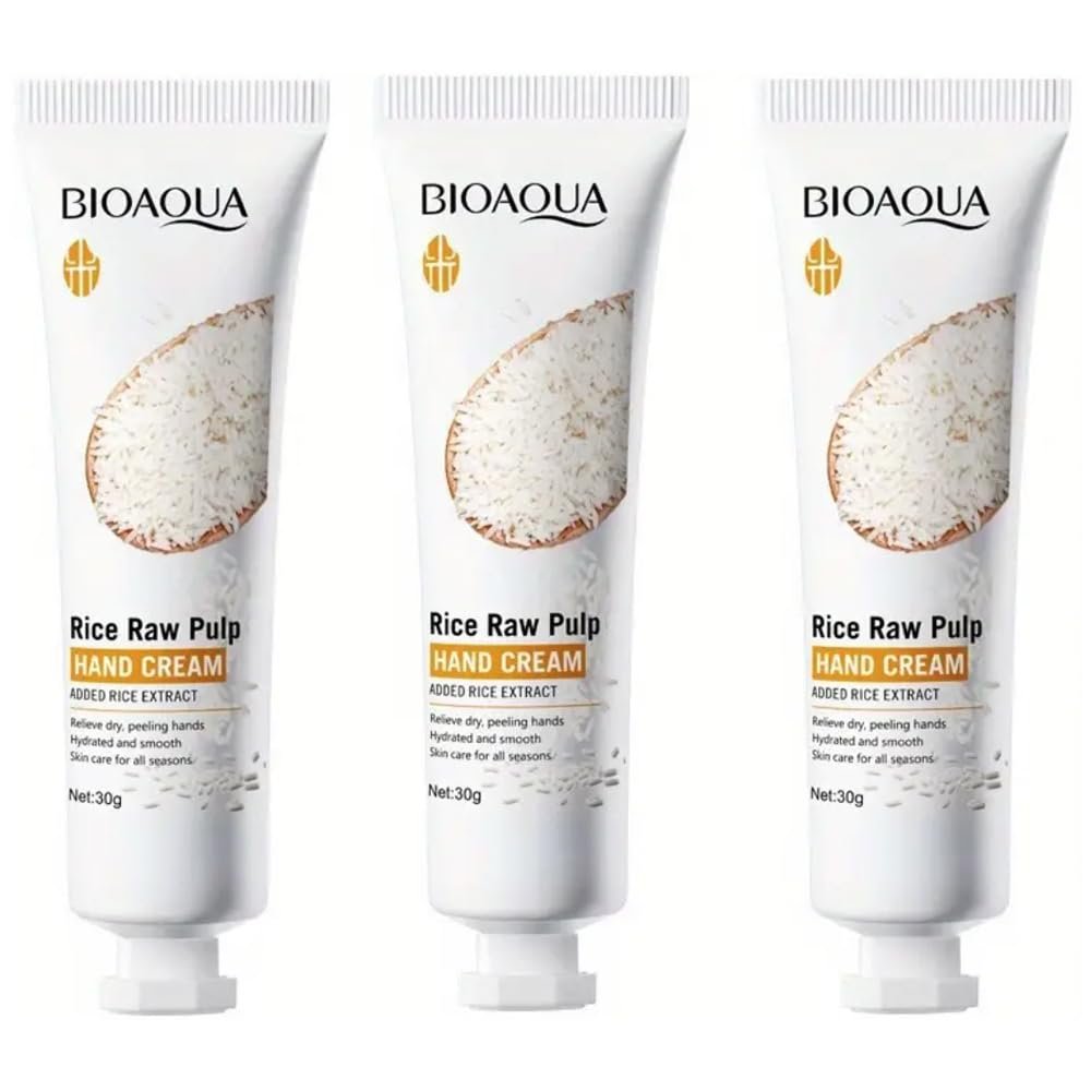 BIOAQUA Rice Raw Pulp Hand Cream Rice Extract Hydrates Hands Smooth Skin Care 30g / 1.06oz (3)