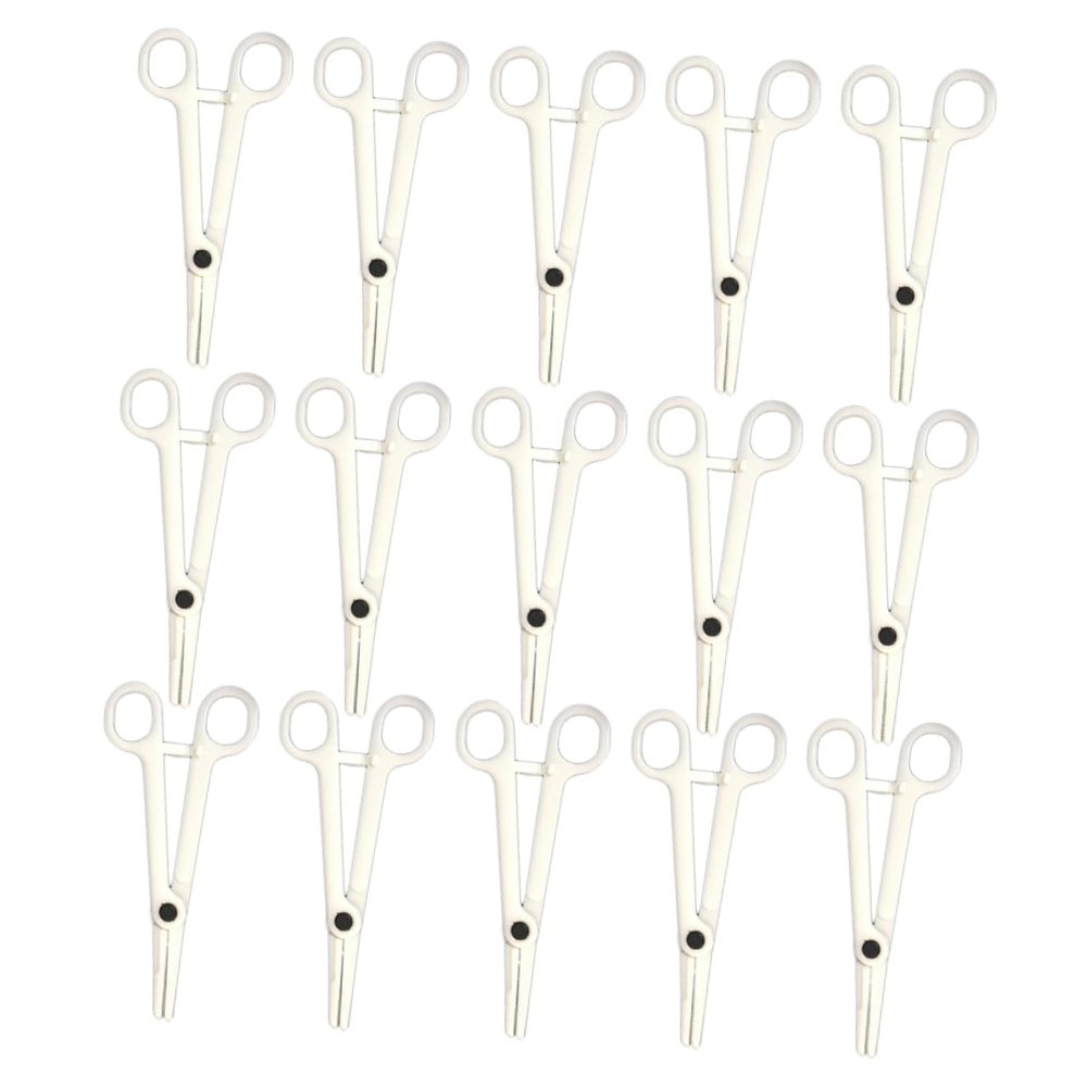 ELAYARD 25pcs Disposable Piercing Forceps Body Piercing Clamps Plastic Diagonal Pliers for Tongue Belly Lip Nose and Ear Tools