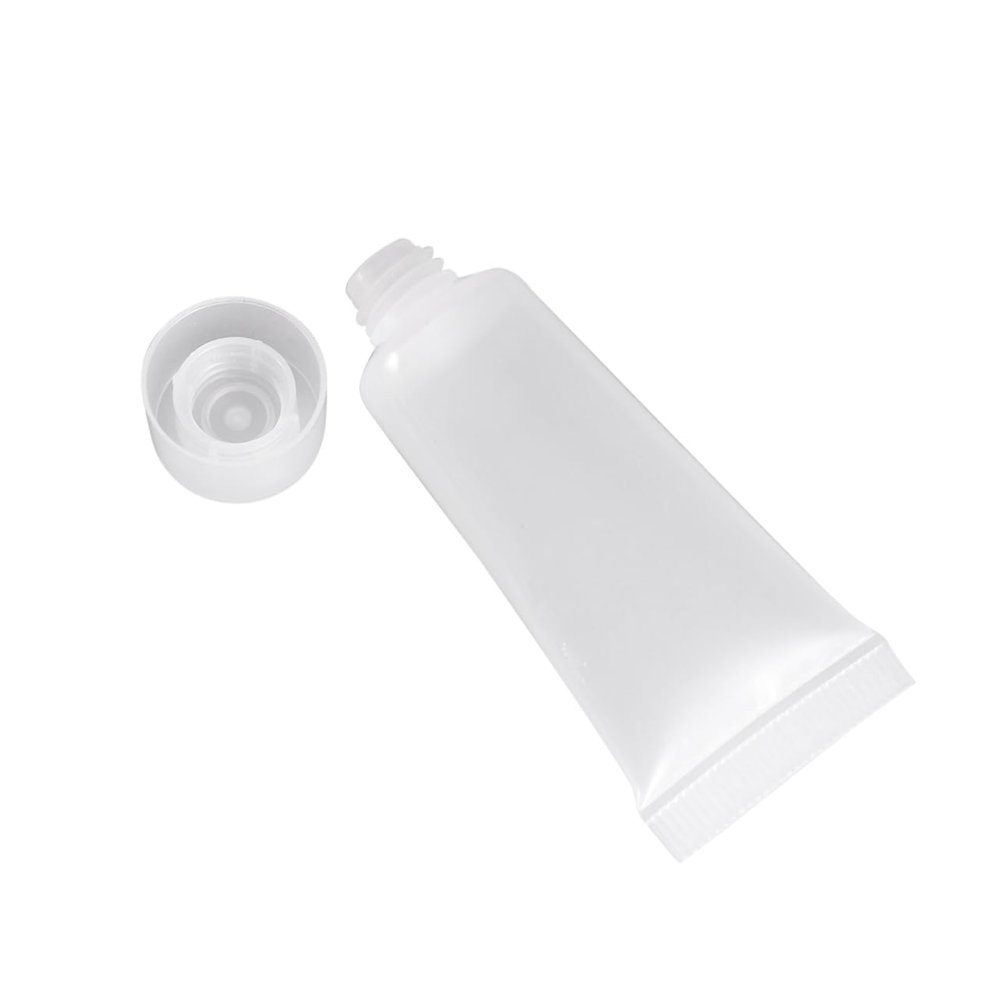10ml Refillable Travel Bottles Leakproof Plastic Shampoo Tubes for Body Lotion Shower Gel and Makeup Squeezable Sample Packing Jars with Screw Cap for Travel