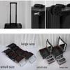 Rolling Makeup Case Aluminium Trolley Makeup Train Case With LED Lights Professional Cosmetic Makeup Case Studio With Stand Rolling Lights(Silver Stripe,22-inch) view 2