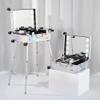 Rolling Makeup Case Aluminium Trolley Makeup Train Case With LED Lights Professional Cosmetic Makeup Case Studio With Stand Rolling Lights(Silver Stripe,22-inch) view 4