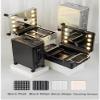 Rolling Makeup Case Aluminium Trolley Makeup Train Case With LED Lights Professional Cosmetic Makeup Case Studio With Stand Rolling Lights(Dazzling Stripes) view 2
