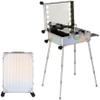 Rolling Makeup Case With LED Lights Aluminium Trolley Makeup Train Case Professional Cosmetic Makeup Case Studio With Stand Rolling Makeup Table Portable Makeup Case With Lighting(22-inch) view 1
