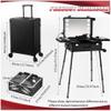 Rolling Makeup CaseRolling Makeup Train CaseAluminium Illuminated Makeup Train Case With LED LightsProfessional Makeup OrganiserStudio Lockable Portable Makeup Storage Case(22in) view 2