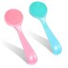 2PCS Facial Scrubber Face Exfoliator Tool Face Wash Brush Cleansing Brush Face Scrub Brush Silicone Face Scrubber for Men Silicone Face Brush for Girls and Women view 1