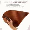 Reddish Brown Straight Sew in Human Hair Extensions Double Weft Copper Red Bundles 12 Inch 80Gram Unprocessed Brazilian Virgin Remy Hair for Women Light Auburn Brown Hand Tied Bundle view 2