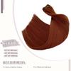 Reddish Brown Straight Sew in Human Hair Extensions Double Weft Copper Red Bundles 12 Inch 80Gram Unprocessed Brazilian Virgin Remy Hair for Women Light Auburn Brown Hand Tied Bundle view 3