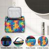 Autism Colorful Background Toiletry Bag for Women, Hanging Travel Toiletry Bag, Water-resistant Cosmetic Makeup Organizer for Toiletries and Cosmetics, Bathroom Shower Bag with Handle and Hook view 3