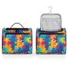 Autism Colorful Background Toiletry Bag for Women, Hanging Travel Toiletry Bag, Water-resistant Cosmetic Makeup Organizer for Toiletries and Cosmetics, Bathroom Shower Bag with Handle and Hook view 4