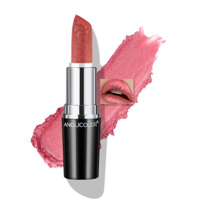 Anglicolor Glitter Metallic Pink Lipstick,High Impact Lipcolor,Lightweight Hydrating Formula Smooth and Non-Sticky,Rose Lipstick For Women,Full-Coverage Lip Makeup (04 BLUSH WINES, 4g)
