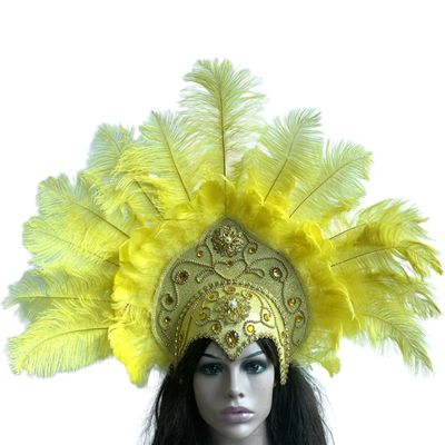 1920s Hairband Carnivals Celebration Headband FatTuesday Feathered Hairhoop Flapper Costume Stage Performances Headwear