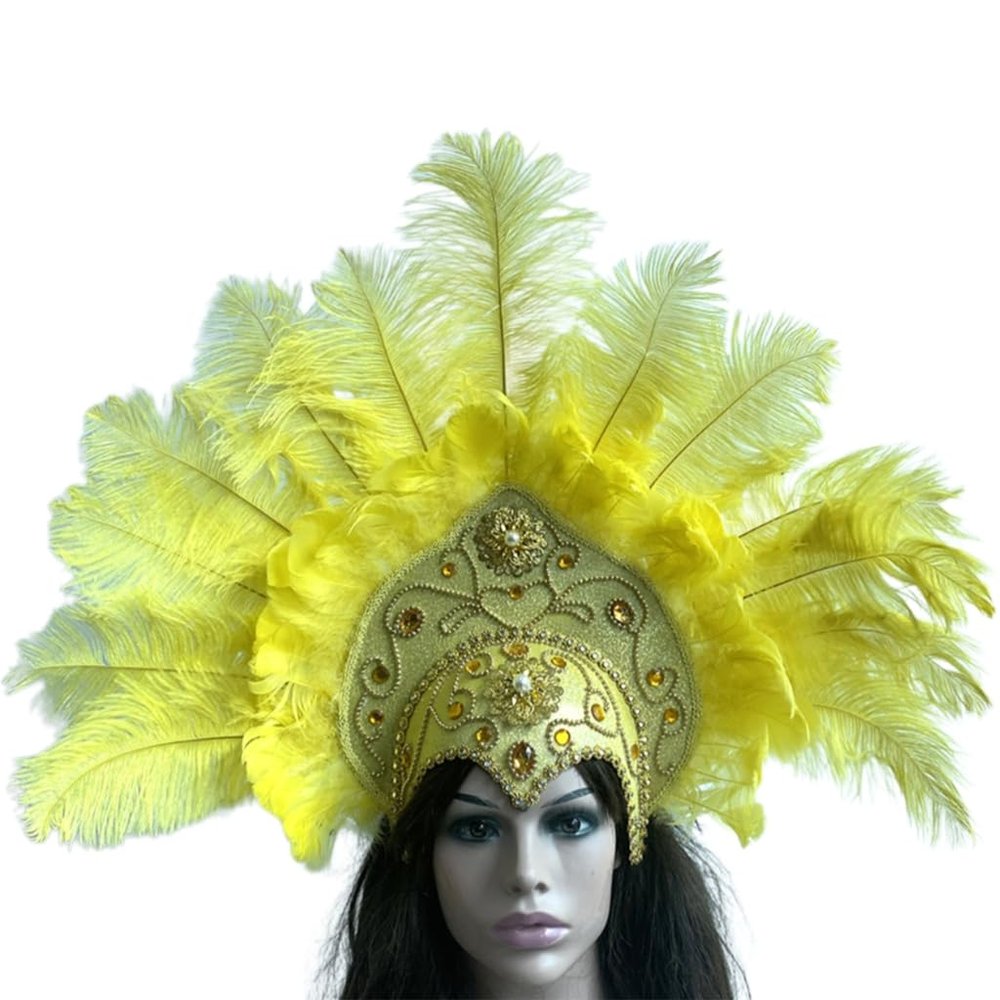 1920s Hairband Carnivals Celebration Headband FatTuesday Feathered Hairhoop Flapper Costume Stage Performances Headwear