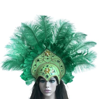1920s Hairband Carnivals Celebration Headband FatTuesday Feathered Hairhoop Flapper Costume Stage Performances Headwear