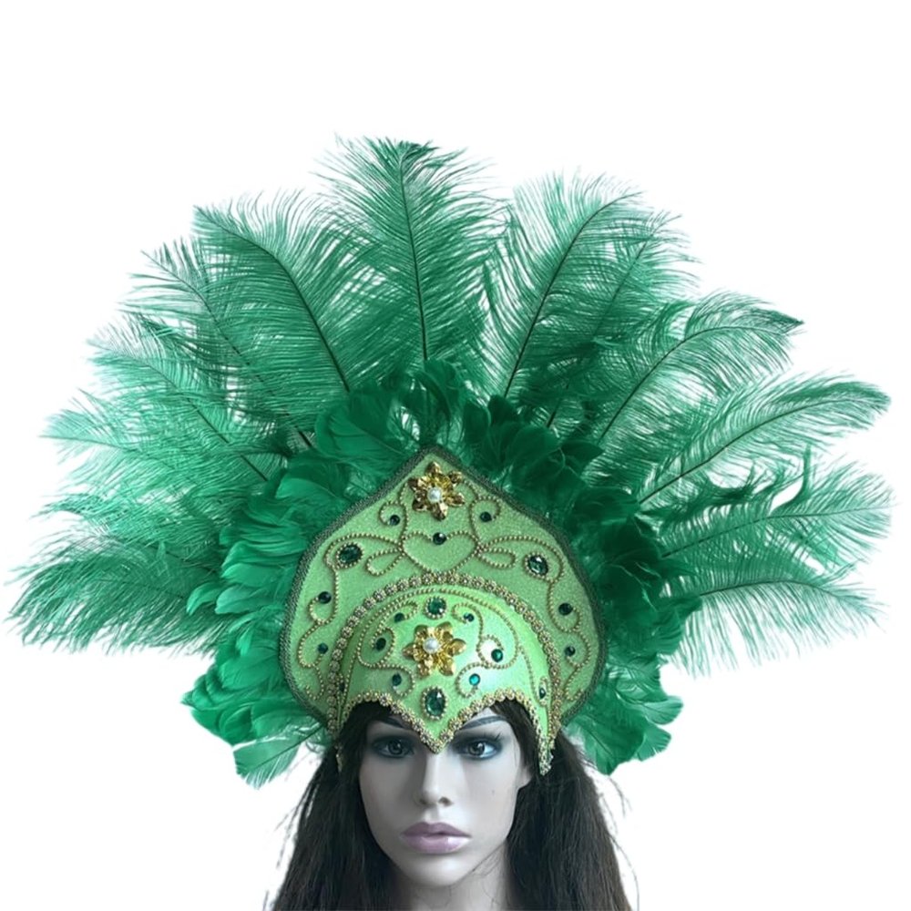 1920s Hairband Carnivals Celebration Headband FatTuesday Feathered Hairhoop Flapper Costume Stage Performances Headwear