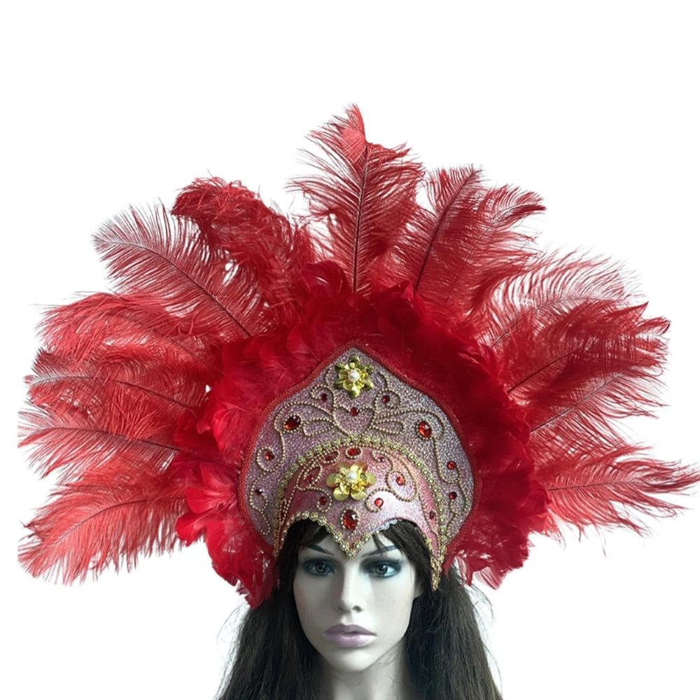 1920s Hairband Carnivals Celebration Headband FatTuesday Feathered Hairhoop Flapper Costume Stage Performances Headwear