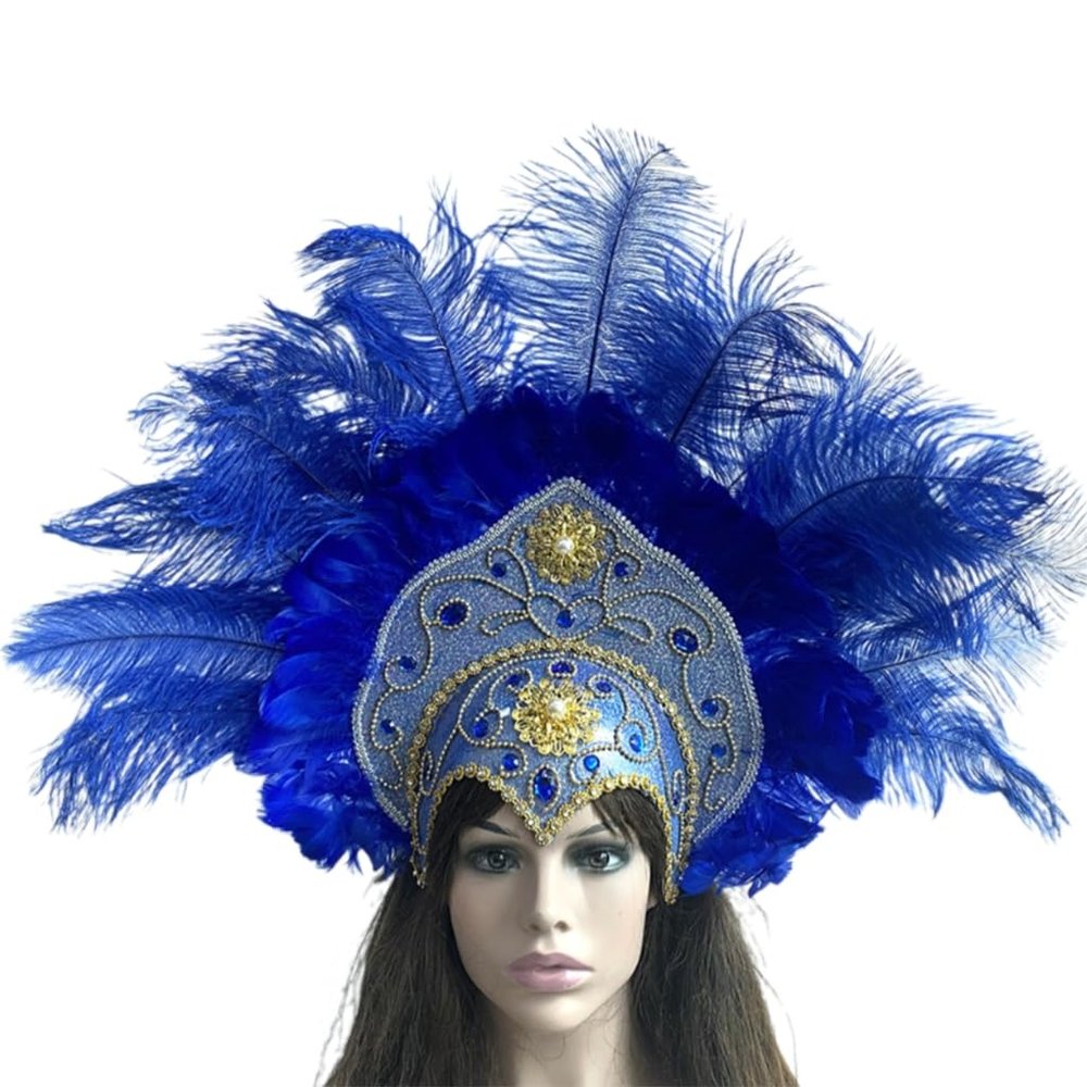 1920s Hairband Carnivals Celebration Headband FatTuesday Feathered Hairhoop Flapper Costume Stage Performances Headwear