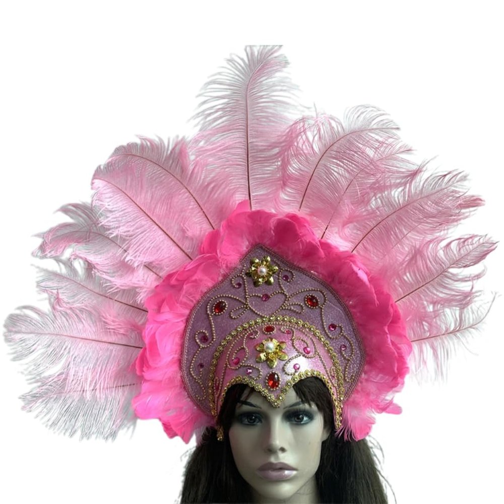 1920s Hairband Carnivals Celebration Headband FatTuesday Feathered Hairhoop Flapper Costume Stage Performances Headwear