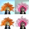 1920s Hairband Carnivals Celebration Headband FatTuesday Feathered Hairhoop Flapper Costume Stage Performances Headwear view 2