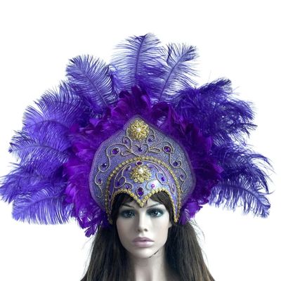 1920s Hairband Carnivals Celebration Headband FatTuesday Feathered Hairhoop Flapper Costume Stage Performances Headwear