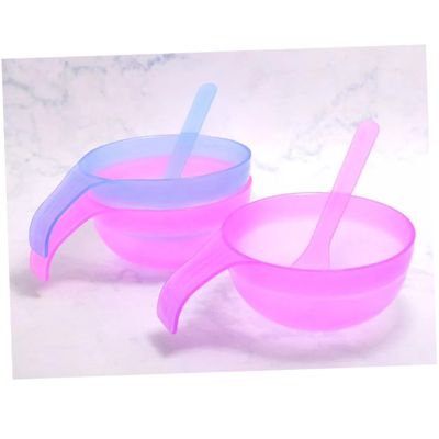 ELAYARD 5set DIY Facial Mask Mixing Bowl Set with Handle Reusable Plastic Tools for Women Includes Stirring Sticks for Easy Mixing Random Color Selection