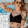 11 Sheets Tribal Black Realistic Temporary Tattoos For Women Girls, Waterproof Fake Tattoos Temporary Elephant Ganesha Lace Tattoo Kits, Lotus Mandala Flower Tatoo Sticker Neck Chest Arm Butterfly view 3