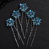 Rumtock 5pcs Lake Blue Rhinestones Hair Pins Set Wedding Bridal Bridesmaid Hair Accessories Handmade Pieces for Women (Lake) view 2