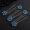 Rumtock 5pcs Lake Blue Rhinestones Hair Pins Set Wedding Bridal Bridesmaid Hair Accessories Handmade Pieces for Women (Lake) view 3