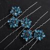 Rumtock 5pcs Lake Blue Rhinestones Hair Pins Set Wedding Bridal Bridesmaid Hair Accessories Handmade Pieces for Women (Lake) view 4