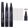 3PCS Microblading Eyebrow Pencils with 24 Eyebrow Stencils,Waterproof Liquid Eyebrow Pen,Magical Precis Eyebrow Contouring Pen,4 Tip Micro Brow Pencils,Smudge-proof Eye Brow Pencils (Black) view 1
