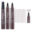 3PCS Microblading Eyebrow Pencils with 24 Eyebrow Stencils,Waterproof Liquid Eyebrow Pen,Magical Precis Eyebrow Contouring Pen,4 Tip Micro Brow Pencils,Smudge-proof Eye Brow Pencils (Grey) view 1
