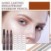 3PCS Microblading Eyebrow Pencils with 24 Eyebrow Stencils,Waterproof Liquid Eyebrow Pen,Magical Precis Eyebrow Contouring Pen,4 Tip Micro Brow Pencils,Smudge-proof Eye Brow Pencils (Grey) view 2