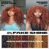 GORGIUS Veralux Blend Human Hair Ginger Curly Wig with Bangs Glueless Synthetic Curtain Bang Wigs with Realistic Scalp Put On and Go Beginner Friendly 20 Inch view 4