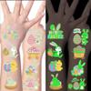 150 PCS Luminous Easter Tattoos, 25 Styles Glow Easter Stickers for Easter Basket Stuffers, Waterproof Easter Temporary Tattoos with Bunny Egg Chick for Easter Basket Filler Party Favors view 1
