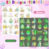 150 PCS Luminous Easter Tattoos, 25 Styles Glow Easter Stickers for Easter Basket Stuffers, Waterproof Easter Temporary Tattoos with Bunny Egg Chick for Easter Basket Filler Party Favors view 2