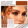 3PCS Microblading Eyebrow Pencils with 24 Eyebrow Stencils,Waterproof Liquid Eyebrow Pen,Magical Precis Eyebrow Contouring Pen,4 Tip Micro Brow Pencils,Smudge-proof Eye Brow Pencils (Light Brown) view 2