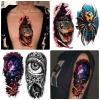 77 Sheets 3D Realistic Temporary Tattoos Adults Kids, Realistic Skull Tiger Wolf Lion Dragon Spider Snake Temporary Tattoos For Women Men, Half Arm 3D Halloween Temp Tattoos Look Real And Last Long view 4