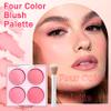 2PCS Powder Blush Palette, 4 Colors Pink Blush for Cheeks,Matte Highly Pigmented Contour Palette with Brush,Long-Lasting Waterproofing Makeup Palette for Face Makeup view 2