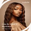 Arabella Highlight Wear and Go Glueless Wigs Human Hair Pre Plucked Pre Cut Water Wave Omber 1B30 5x6 HD Lace Closure Bye Bye Knots Curly Wave Wig for Women Beginner Friendly 20 inch view 2