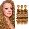 Ubinica Honey Brown 27 Human Hair Bundles 10 12 14 Inch Deep Wave Bundles Human Hair Unprocessed Brazilian Virgin Hair Quick Weave for Black Women view 1